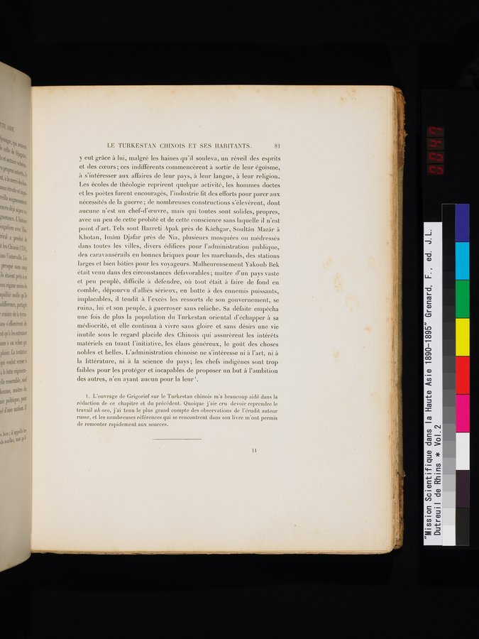 Mission Scientifique dans la Haute Asie 1890-1895 : vol.2 / 93 ページ（カラー画像）