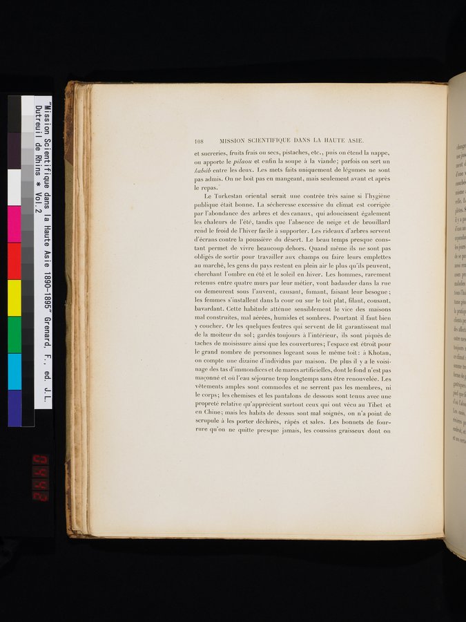 Mission Scientifique dans la Haute Asie 1890-1895 : vol.2 / Page 124 (Color Image)