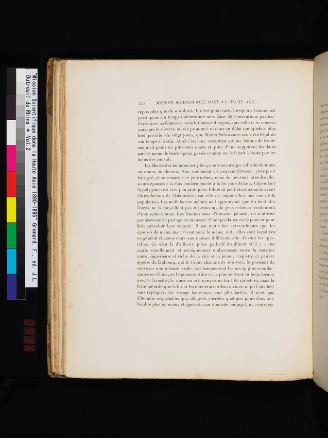 Mission Scientifique dans la Haute Asie 1890-1895 : vol.2 / 136 ページ（カラー画像）