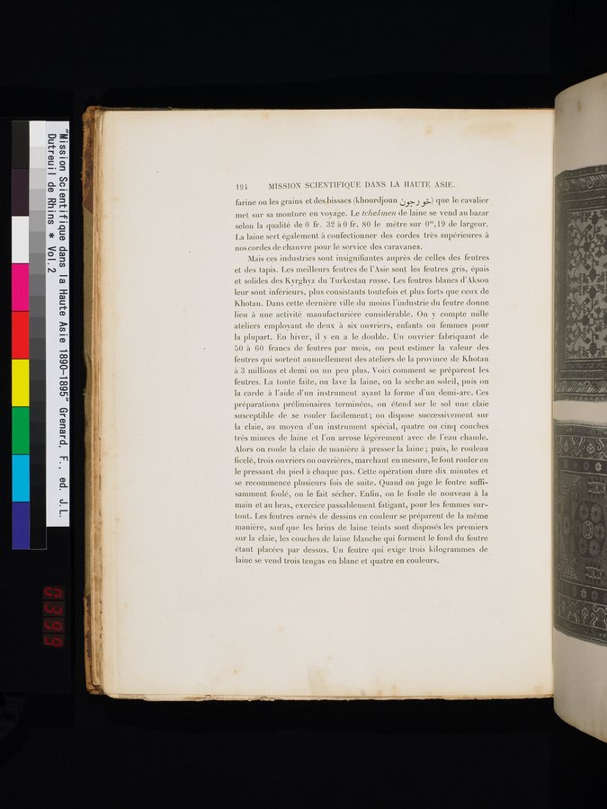 Mission Scientifique dans la Haute Asie 1890-1895 : vol.2 / 216 ページ（カラー画像）