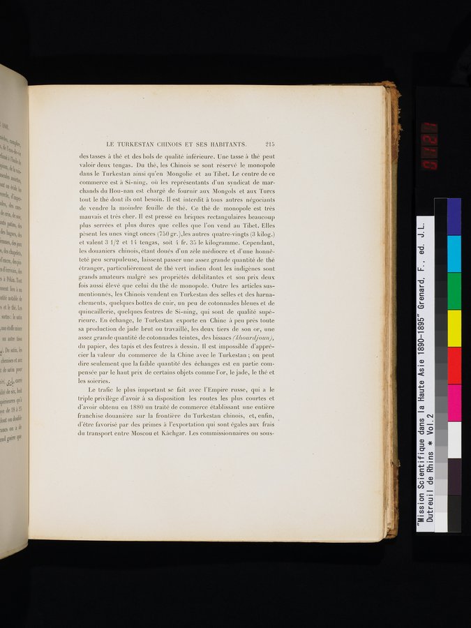 Mission Scientifique dans la Haute Asie 1890-1895 : vol.2 / 241 ページ（カラー画像）