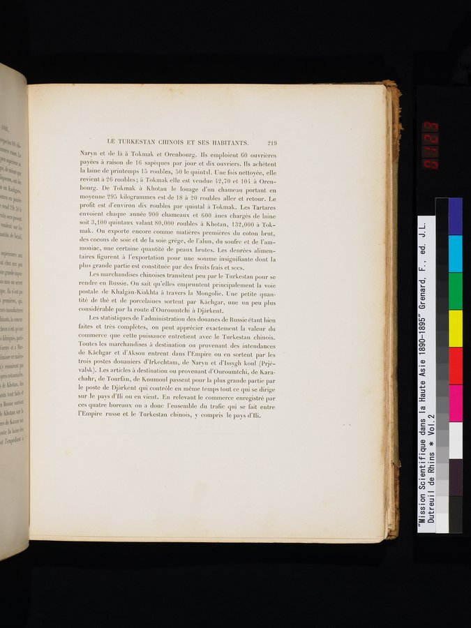 Mission Scientifique dans la Haute Asie 1890-1895 : vol.2 / 245 ページ（カラー画像）