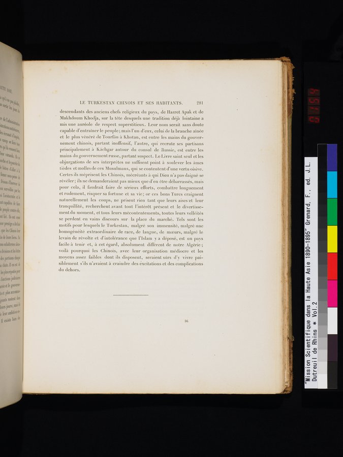 Mission Scientifique dans la Haute Asie 1890-1895 : vol.2 / Page 307 (Color Image)