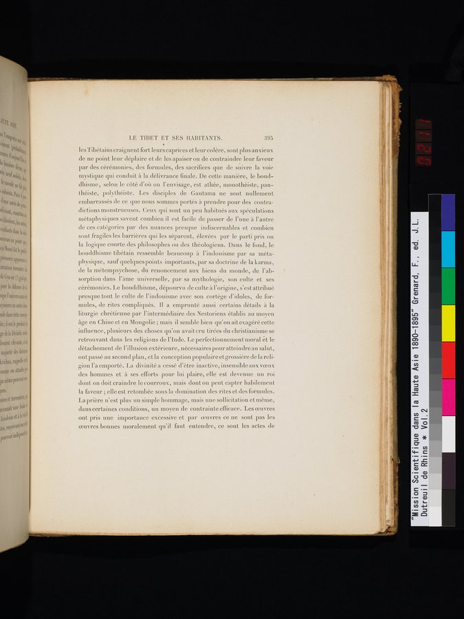 Mission Scientifique dans la Haute Asie 1890-1895 : vol.2 / Page 421 (Color Image)