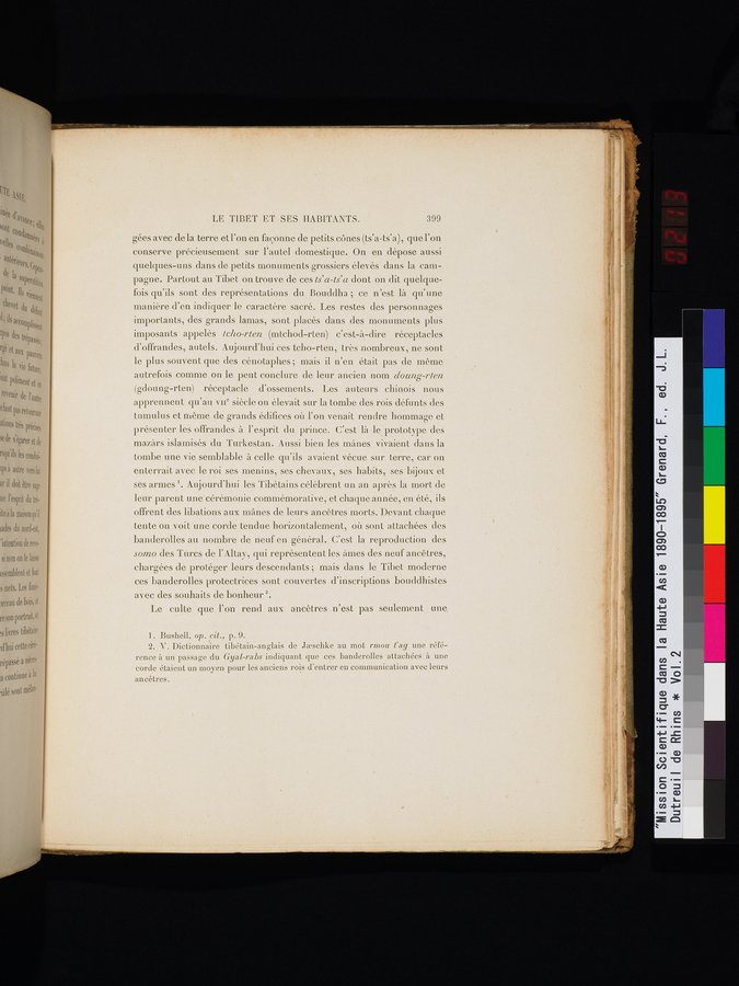 Mission Scientifique dans la Haute Asie 1890-1895 : vol.2 / Page 425 (Color Image)