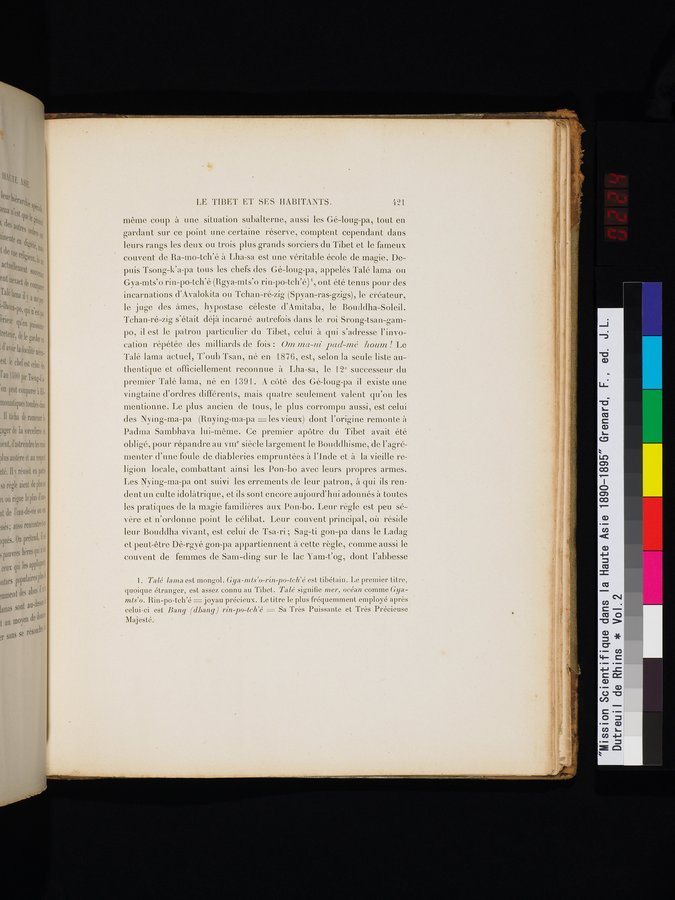 Mission Scientifique dans la Haute Asie 1890-1895 : vol.2 / 447 ページ（カラー画像）