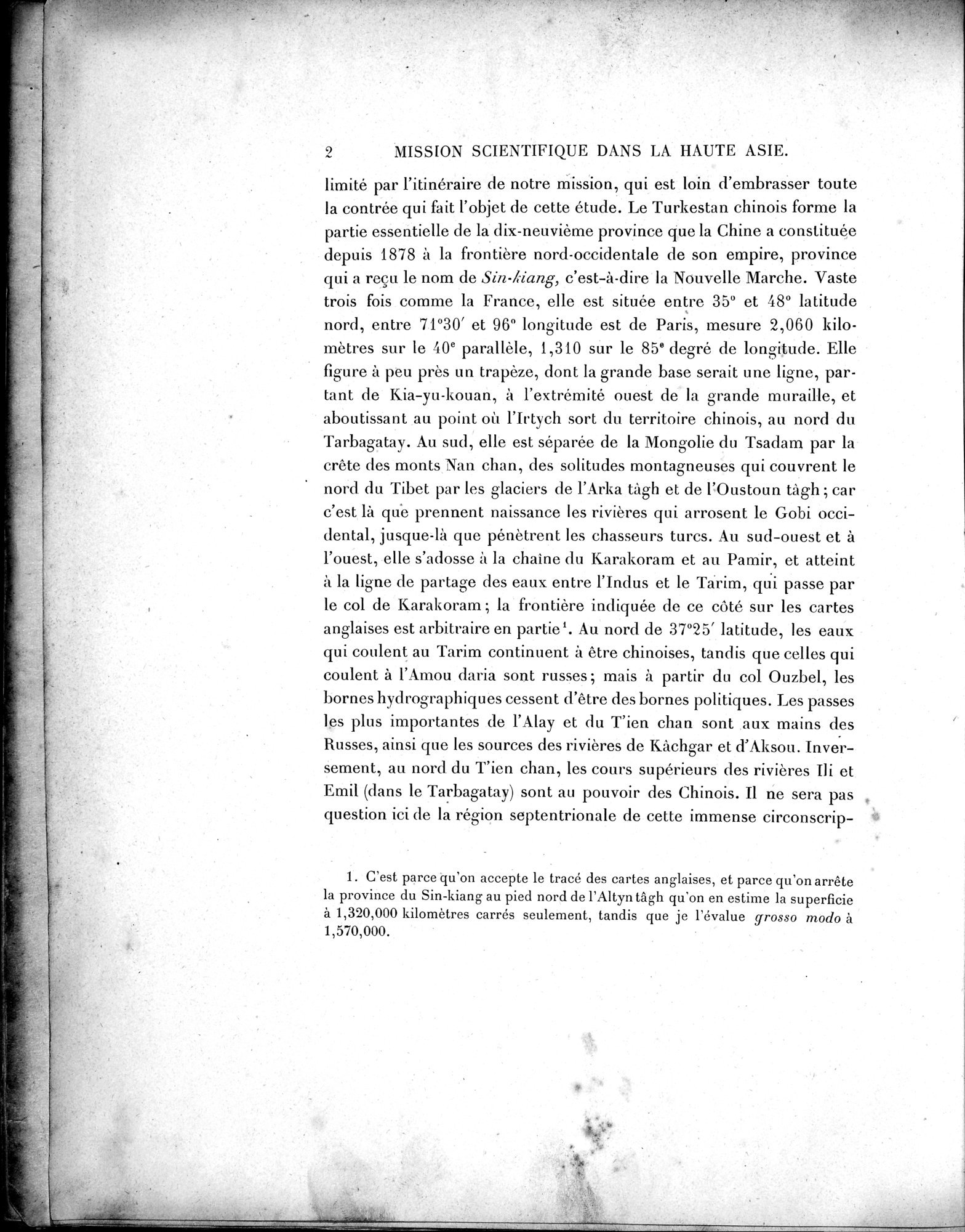 Mission Scientifique dans la Haute Asie 1890-1895 : vol.2 / Page 12 (Grayscale High Resolution Image)