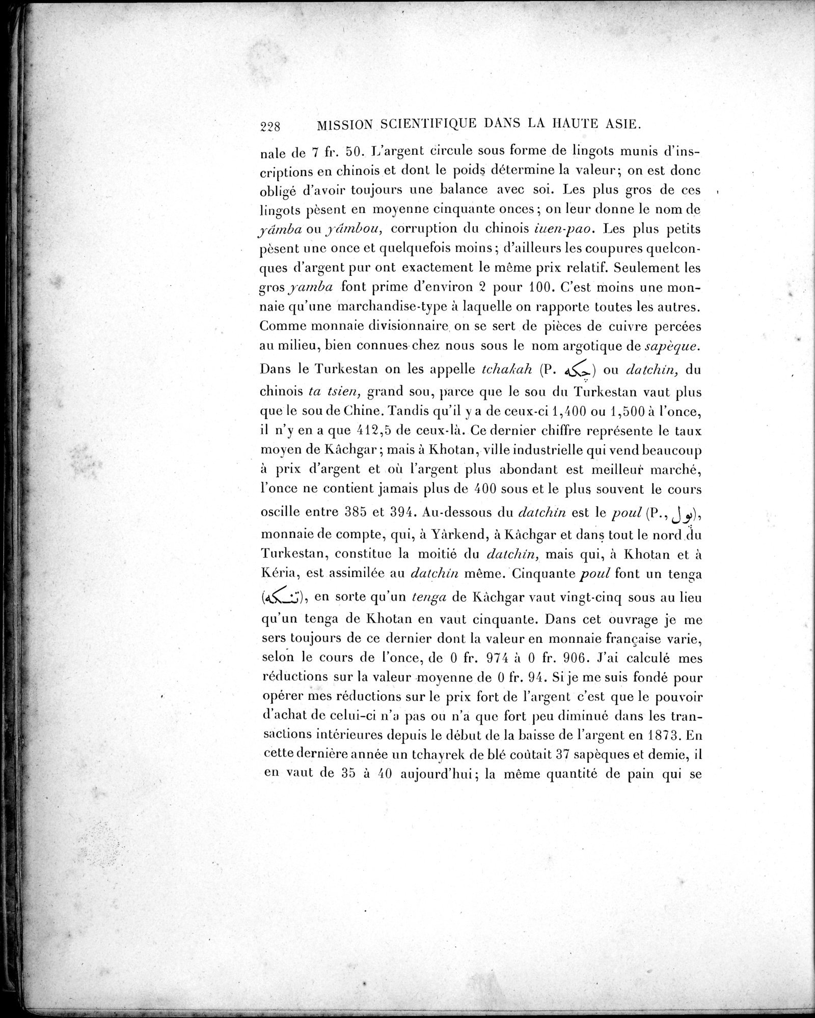 Mission Scientifique dans la Haute Asie 1890-1895 : vol.2 / Page 254 (Grayscale High Resolution Image)