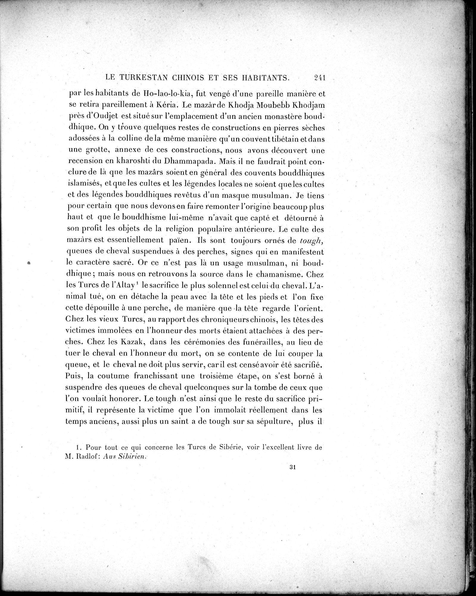 Mission Scientifique dans la Haute Asie 1890-1895 : vol.2 / 267 ページ（白黒高解像度画像）