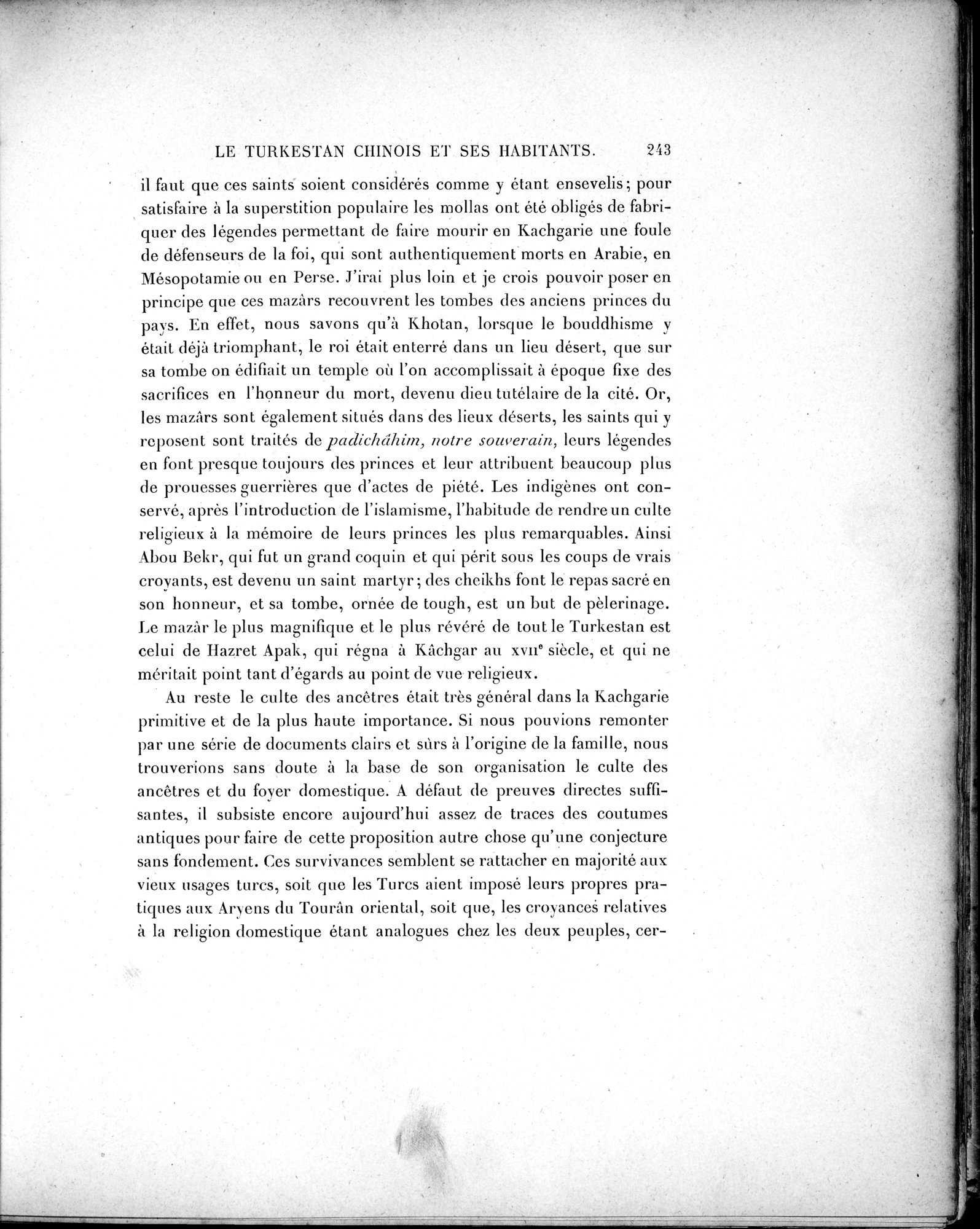 Mission Scientifique dans la Haute Asie 1890-1895 : vol.2 / Page 269 (Grayscale High Resolution Image)