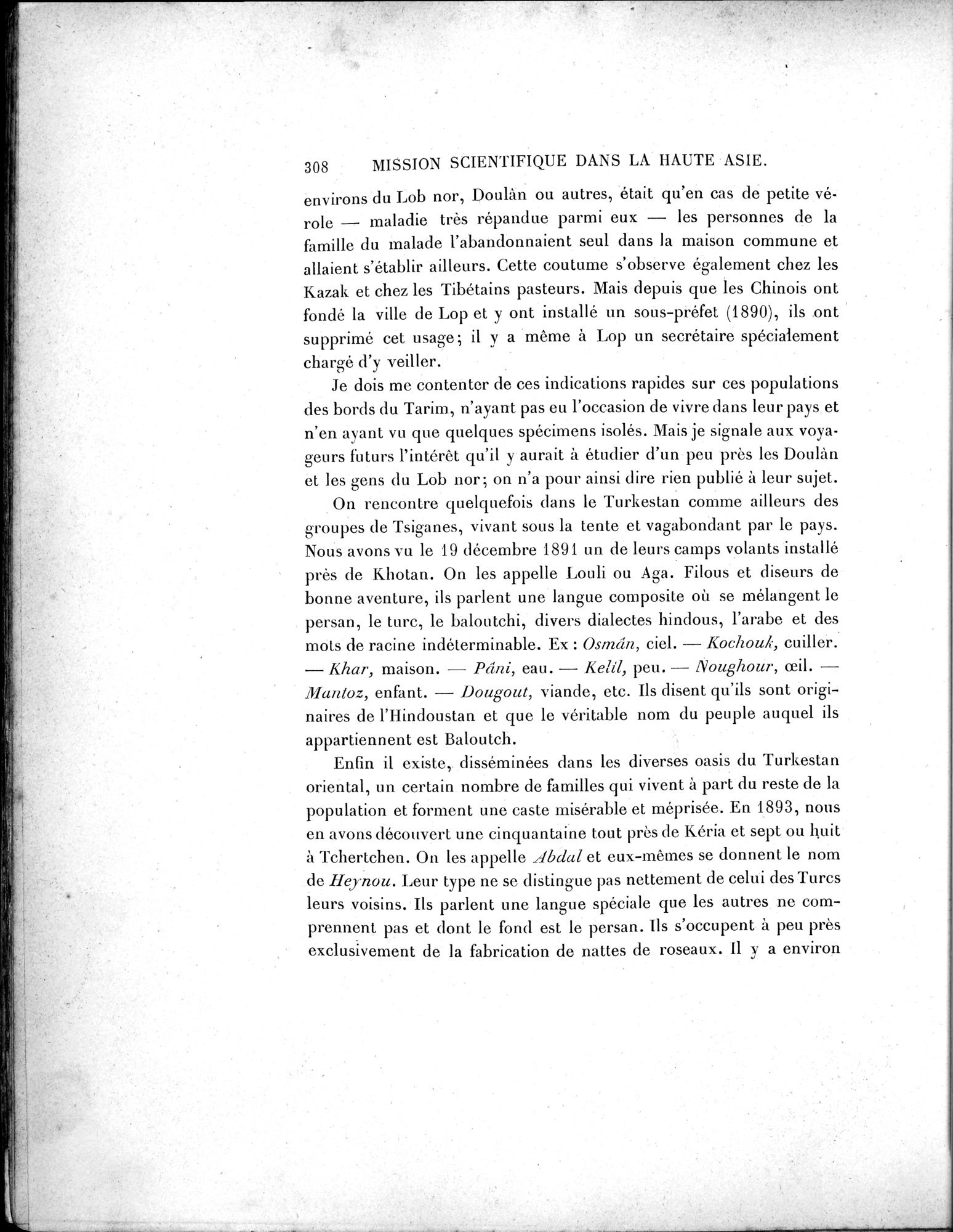 Mission Scientifique dans la Haute Asie 1890-1895 : vol.2 / 334 ページ（白黒高解像度画像）