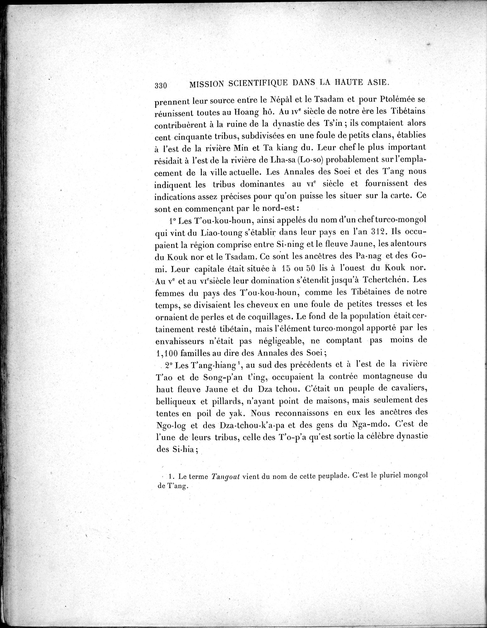 Mission Scientifique dans la Haute Asie 1890-1895 : vol.2 / Page 356 (Grayscale High Resolution Image)