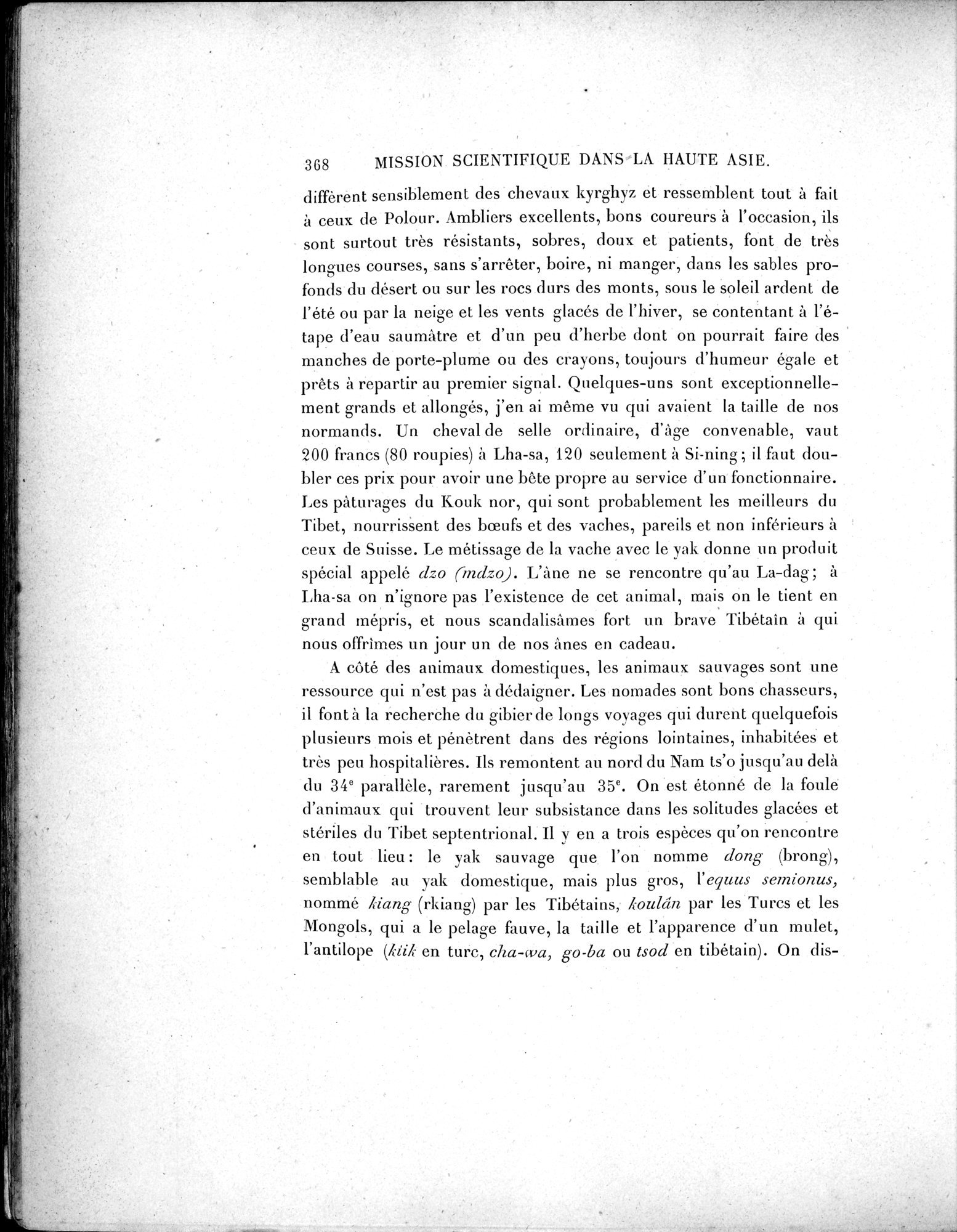 Mission Scientifique dans la Haute Asie 1890-1895 : vol.2 / Page 394 (Grayscale High Resolution Image)