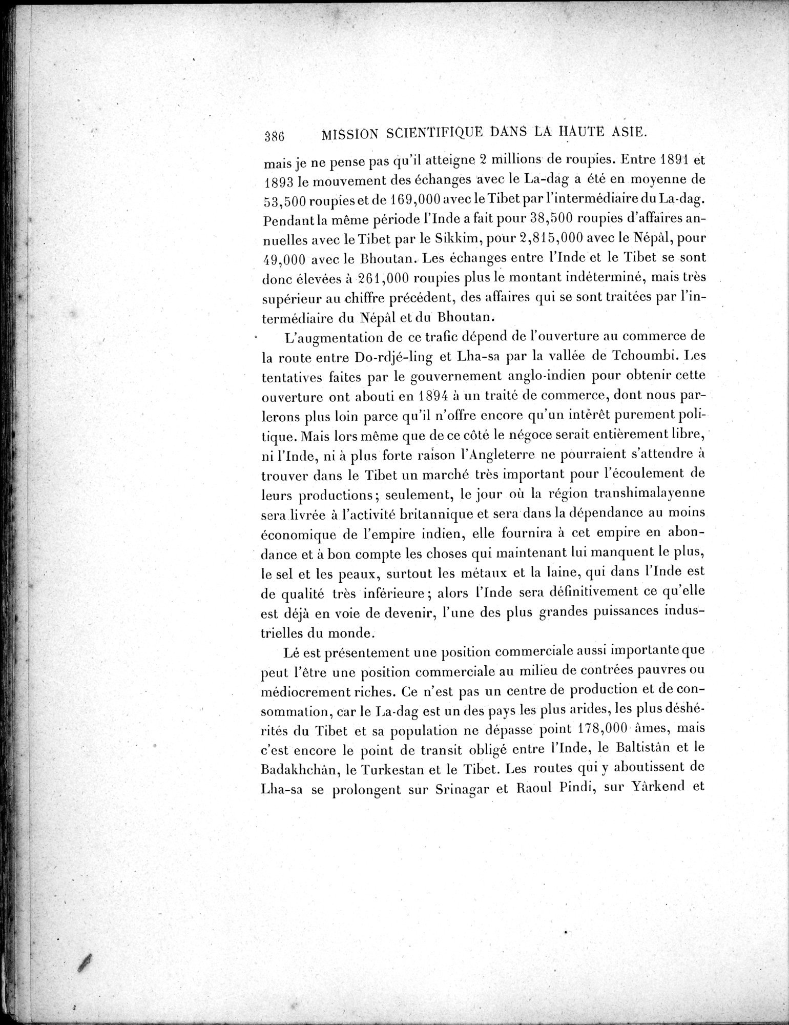 Mission Scientifique dans la Haute Asie 1890-1895 : vol.2 / 412 ページ（白黒高解像度画像）