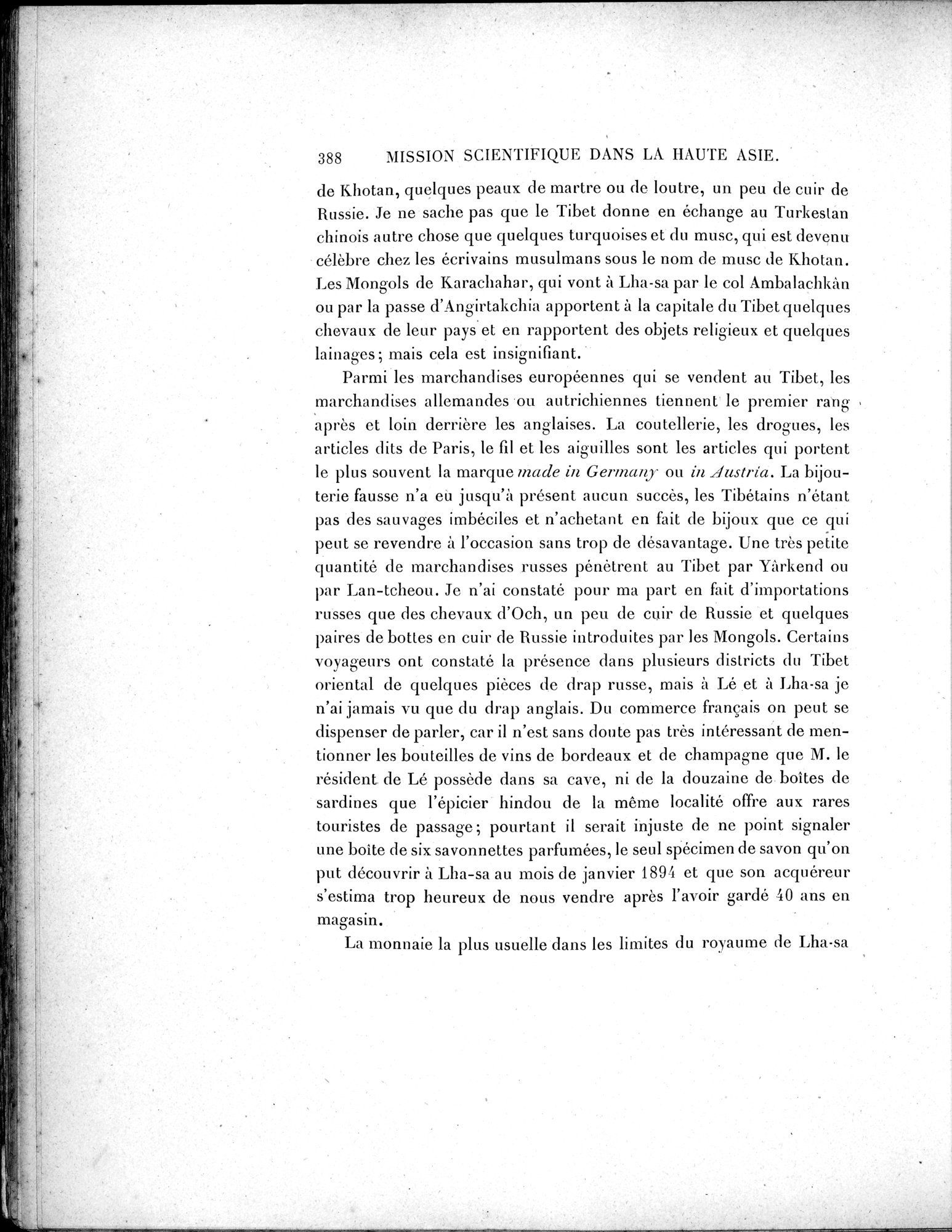 Mission Scientifique dans la Haute Asie 1890-1895 : vol.2 / 414 ページ（白黒高解像度画像）