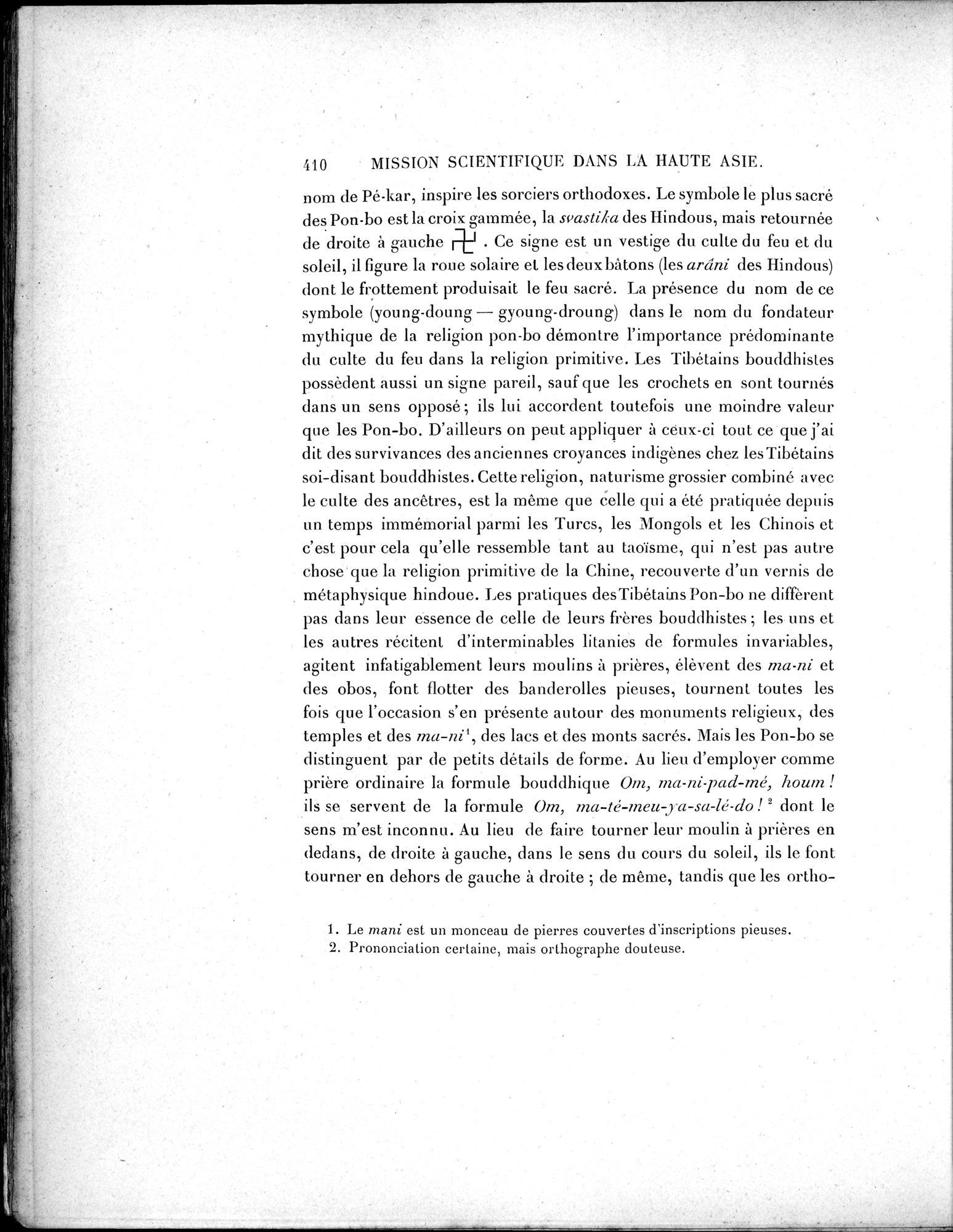 Mission Scientifique dans la Haute Asie 1890-1895 : vol.2 / 436 ページ（白黒高解像度画像）