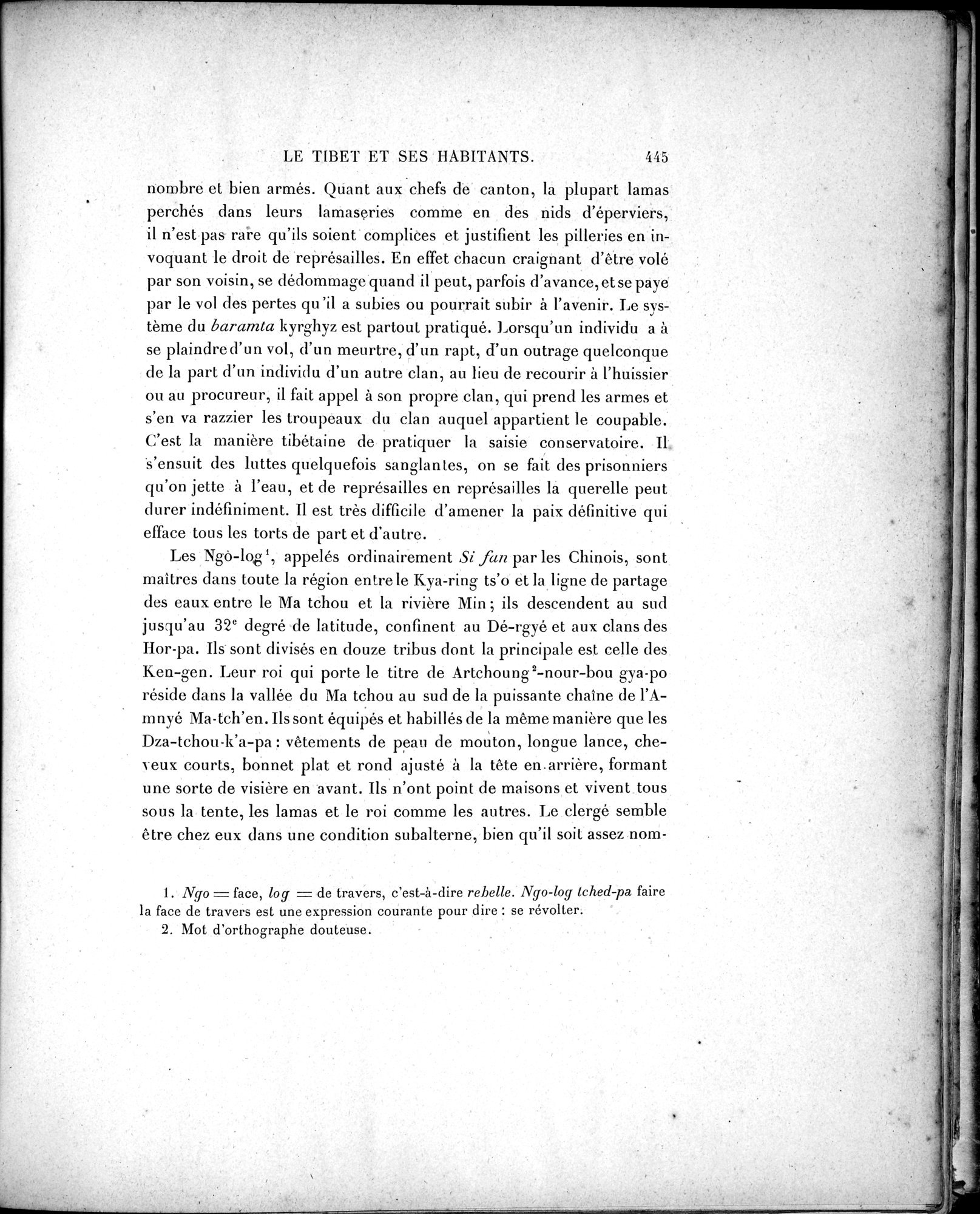 Mission Scientifique dans la Haute Asie 1890-1895 : vol.2 / 471 ページ（白黒高解像度画像）