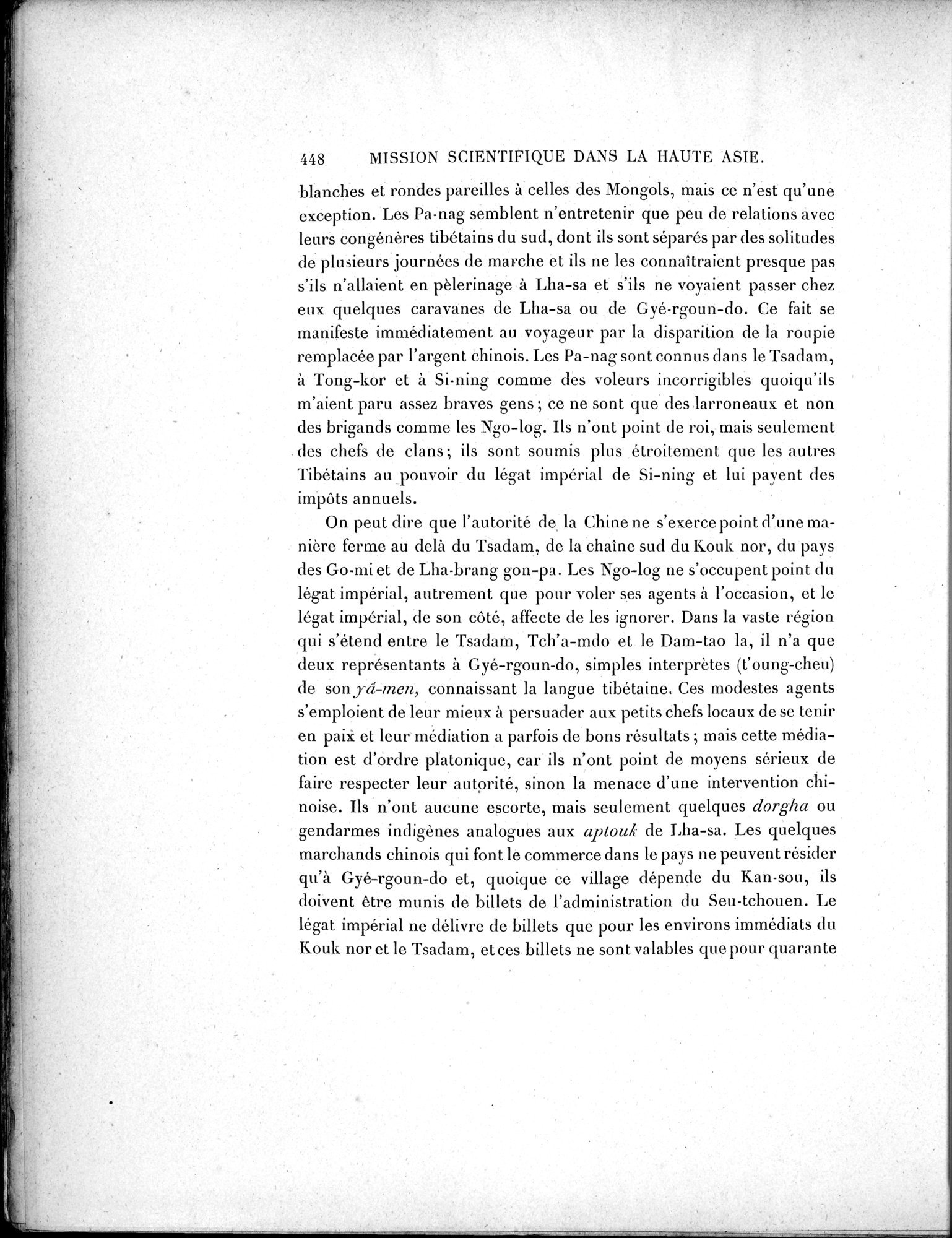 Mission Scientifique dans la Haute Asie 1890-1895 : vol.2 / Page 474 (Grayscale High Resolution Image)