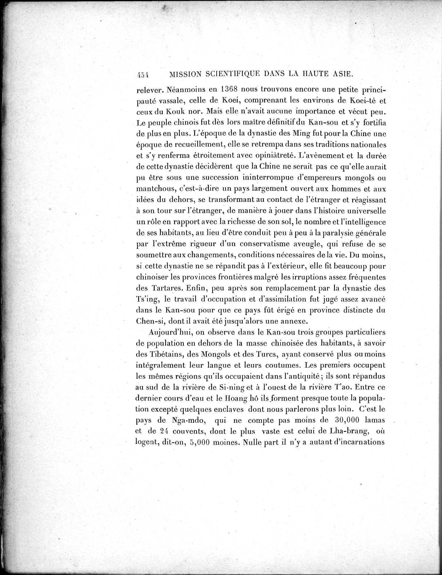 Mission Scientifique dans la Haute Asie 1890-1895 : vol.2 / 480 ページ（白黒高解像度画像）
