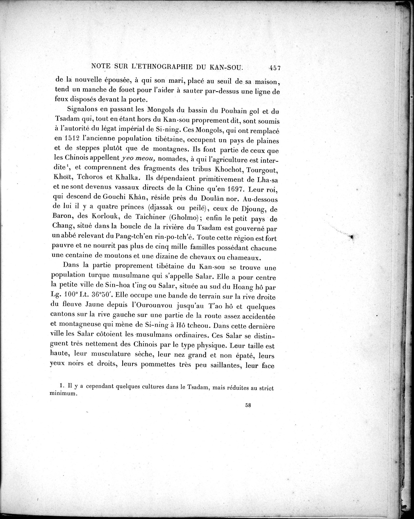 Mission Scientifique dans la Haute Asie 1890-1895 : vol.2 / 483 ページ（白黒高解像度画像）