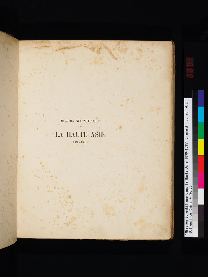 Mission Scientifique dans la Haute Asie 1890-1895 : vol.3 / 7 ページ（カラー画像）