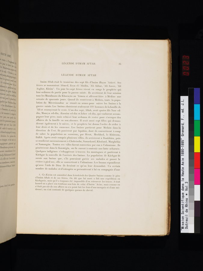 Mission Scientifique dans la Haute Asie 1890-1895 : vol.3 / 45 ページ（カラー画像）