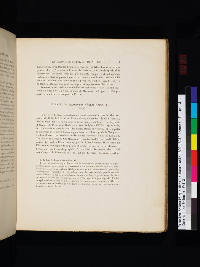 Mission Scientifique dans la Haute Asie 1890-1895 : vol.3 / 53 ページ（カラー画像）