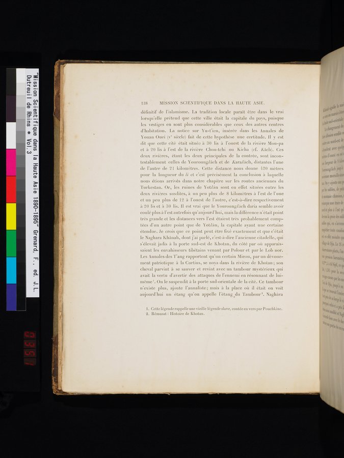 Mission Scientifique dans la Haute Asie 1890-1895 : vol.3 / 154 ページ（カラー画像）