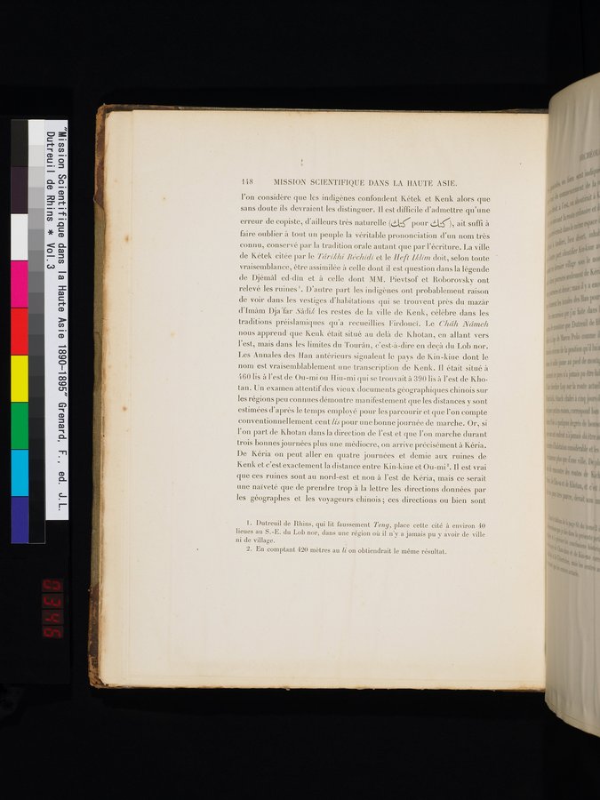 Mission Scientifique dans la Haute Asie 1890-1895 : vol.3 / Page 164 (Color Image)