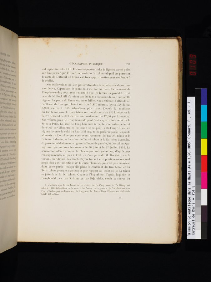 Mission Scientifique dans la Haute Asie 1890-1895 : vol.3 / 219 ページ（カラー画像）