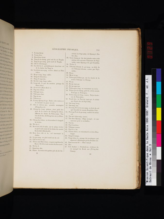 Mission Scientifique dans la Haute Asie 1890-1895 : vol.3 / 259 ページ（カラー画像）