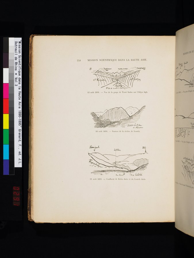 Mission Scientifique dans la Haute Asie 1890-1895 : vol.3 / 276 ページ（カラー画像）