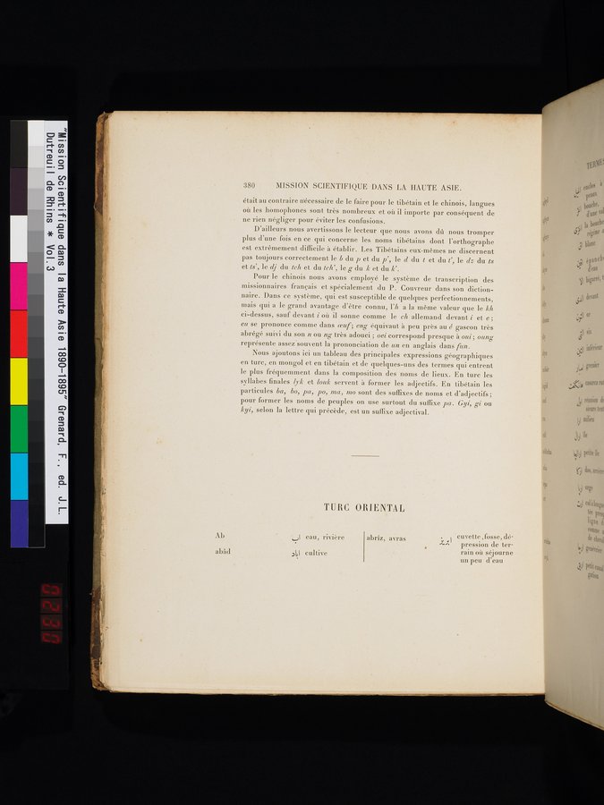 Mission Scientifique dans la Haute Asie 1890-1895 : vol.3 / 400 ページ（カラー画像）
