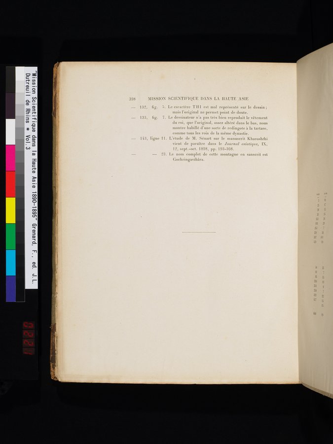 Mission Scientifique dans la Haute Asie 1890-1895 : vol.3 / 418 ページ（カラー画像）