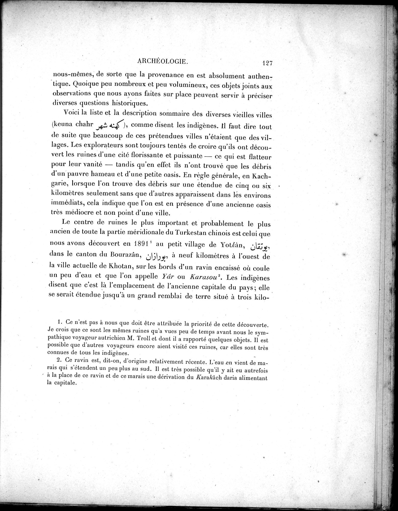 Mission Scientifique dans la Haute Asie 1890-1895 : vol.3 / 137 ページ（白黒高解像度画像）