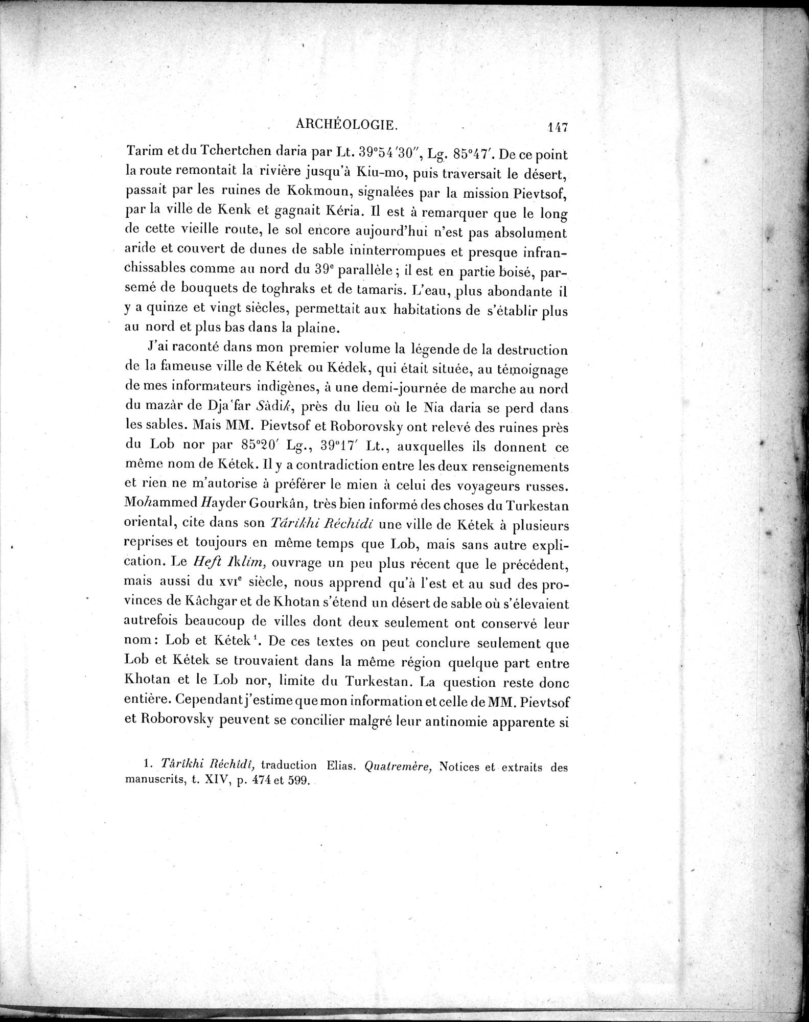 Mission Scientifique dans la Haute Asie 1890-1895 : vol.3 / Page 163 (Grayscale High Resolution Image)