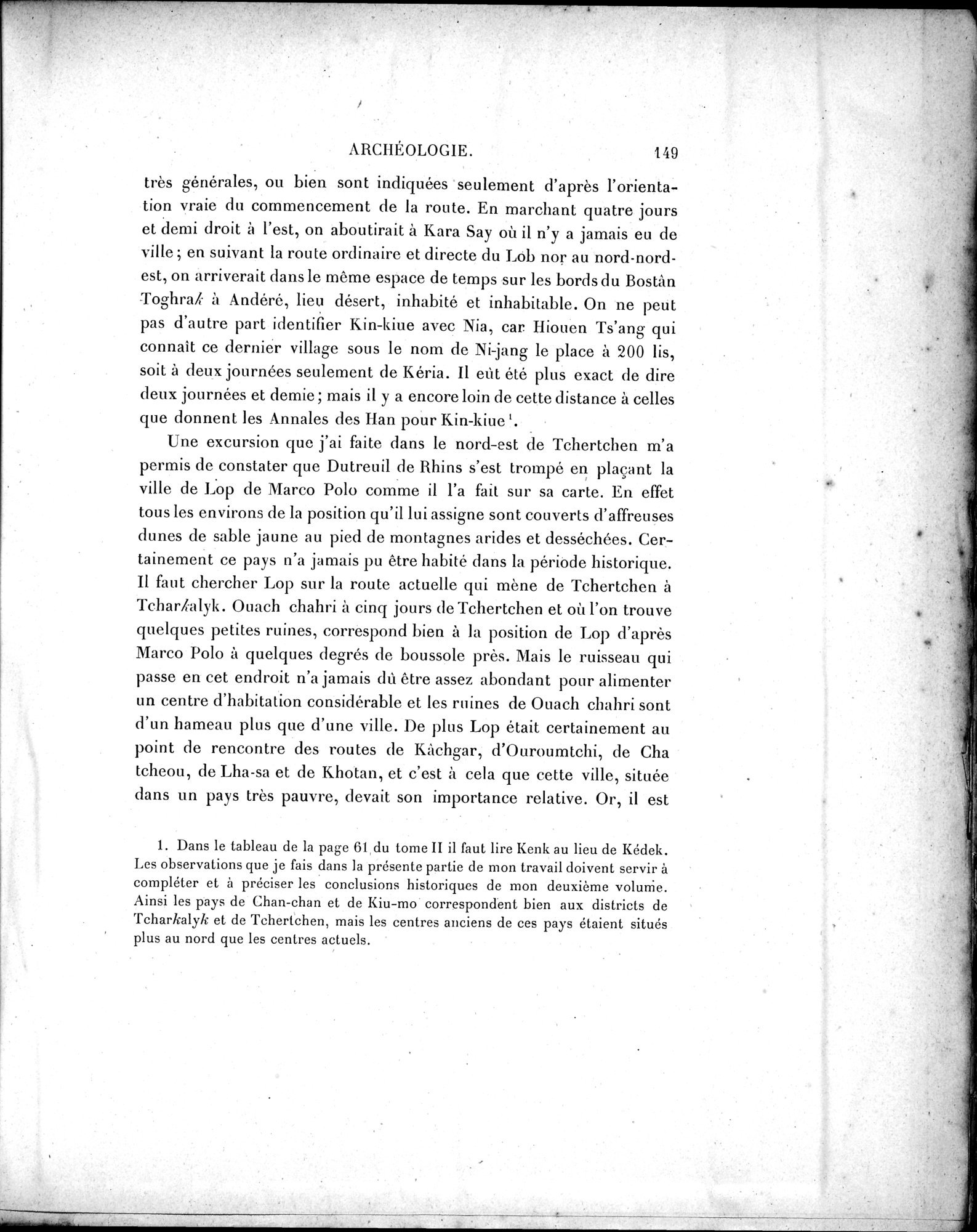 Mission Scientifique dans la Haute Asie 1890-1895 : vol.3 / 165 ページ（白黒高解像度画像）