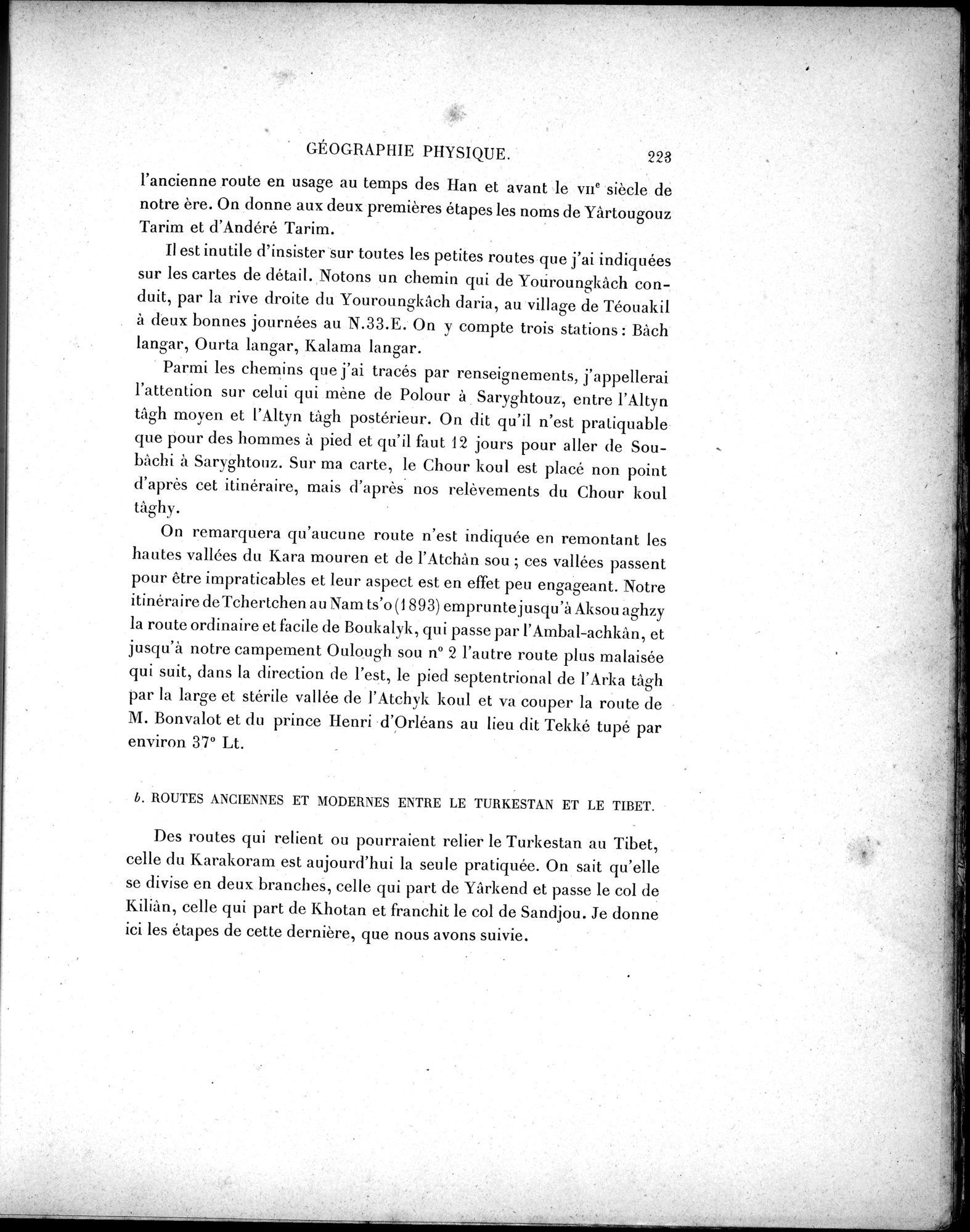 Mission Scientifique dans la Haute Asie 1890-1895 : vol.3 / Page 241 (Grayscale High Resolution Image)