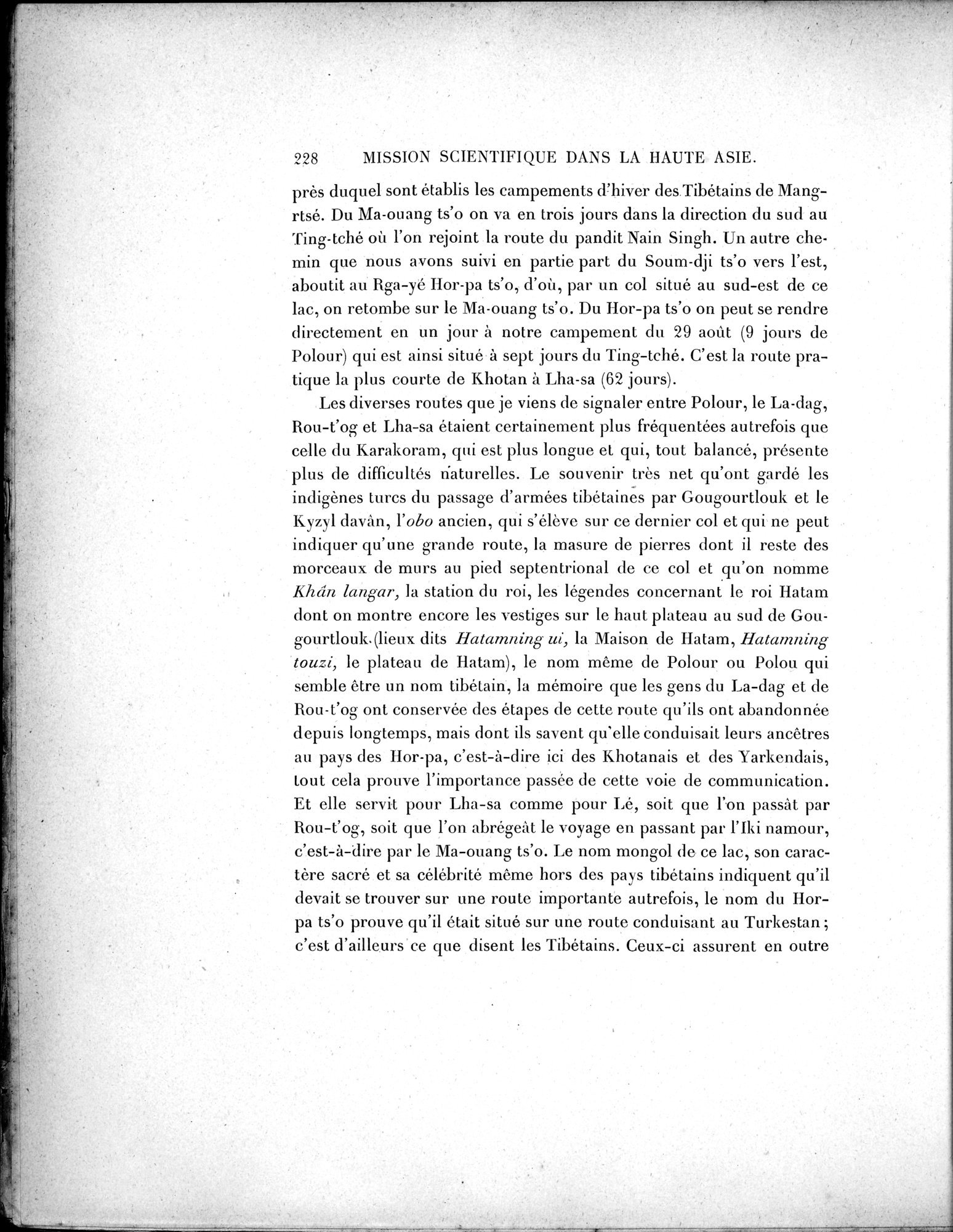 Mission Scientifique dans la Haute Asie 1890-1895 : vol.3 / Page 246 (Grayscale High Resolution Image)