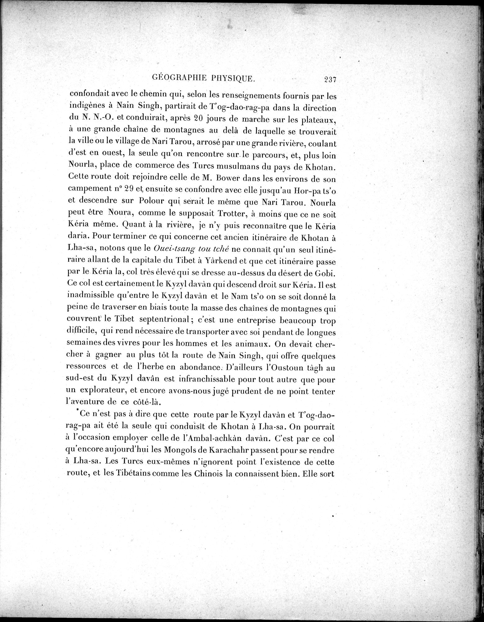 Mission Scientifique dans la Haute Asie 1890-1895 : vol.3 / Page 255 (Grayscale High Resolution Image)