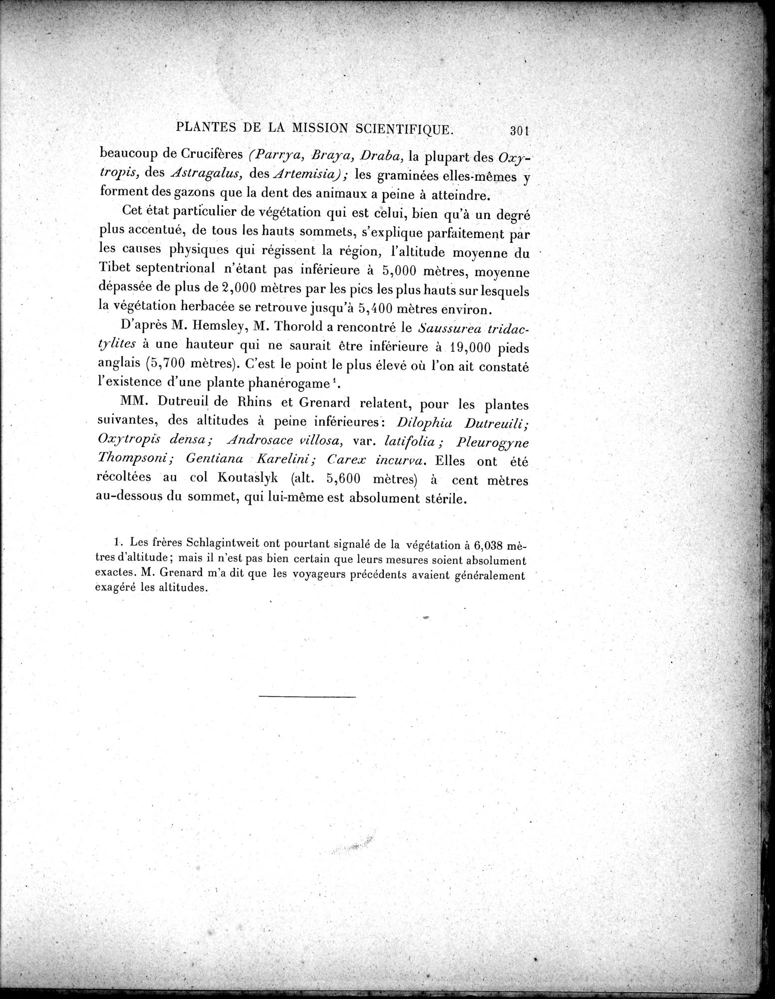 Mission Scientifique dans la Haute Asie 1890-1895 : vol.3 / 319 ページ（白黒高解像度画像）
