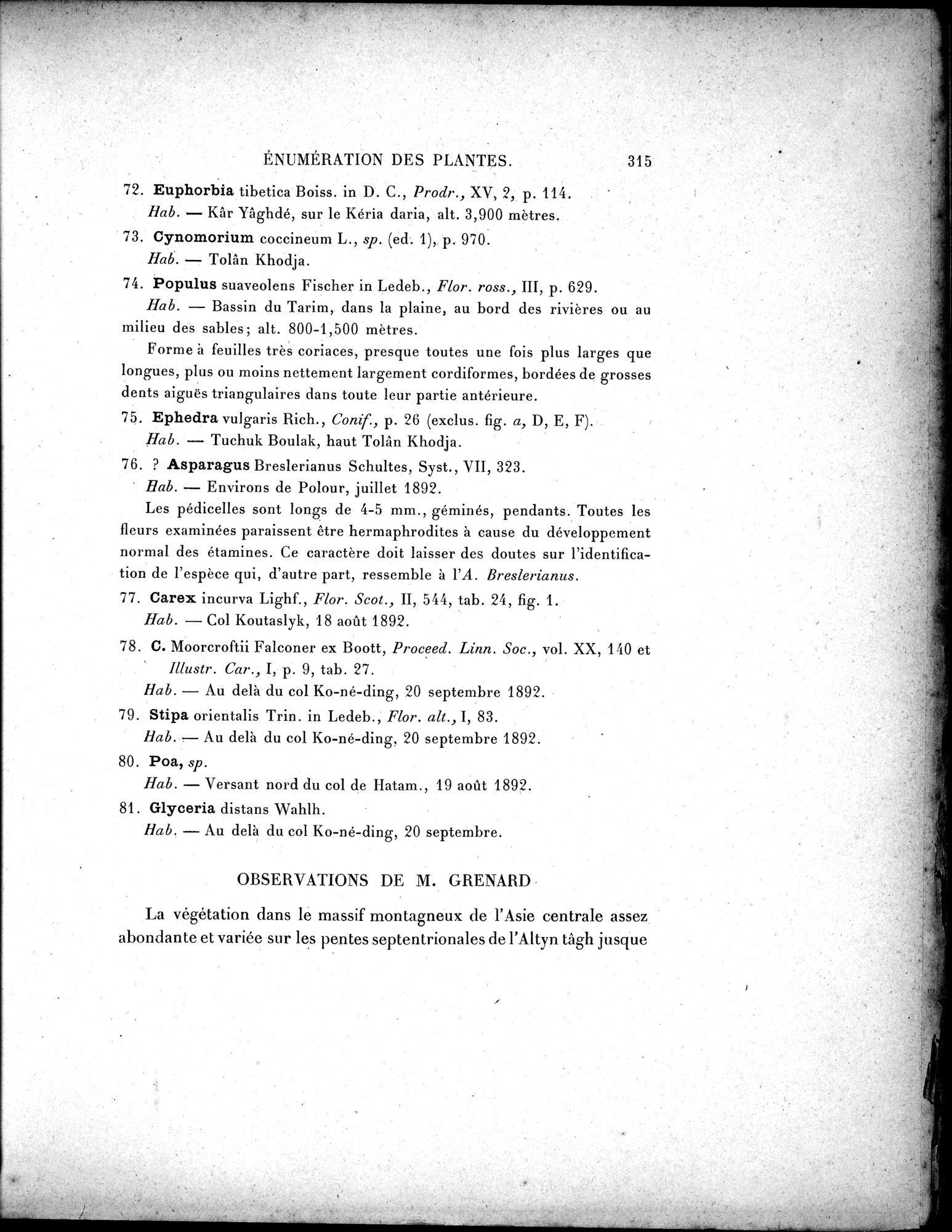 Mission Scientifique dans la Haute Asie 1890-1895 : vol.3 / 335 ページ（白黒高解像度画像）