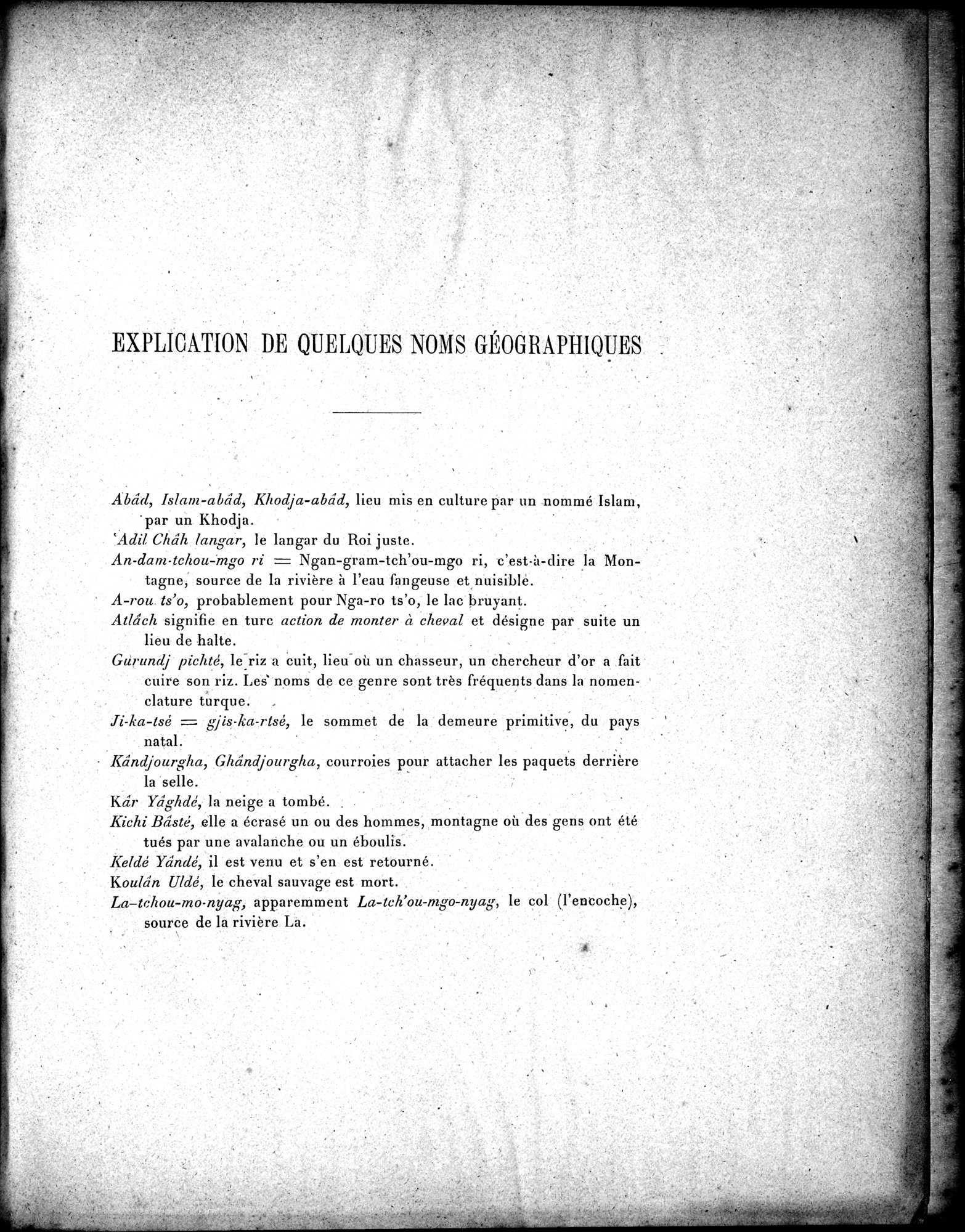 Mission Scientifique dans la Haute Asie 1890-1895 : vol.3 / Page 415 (Grayscale High Resolution Image)