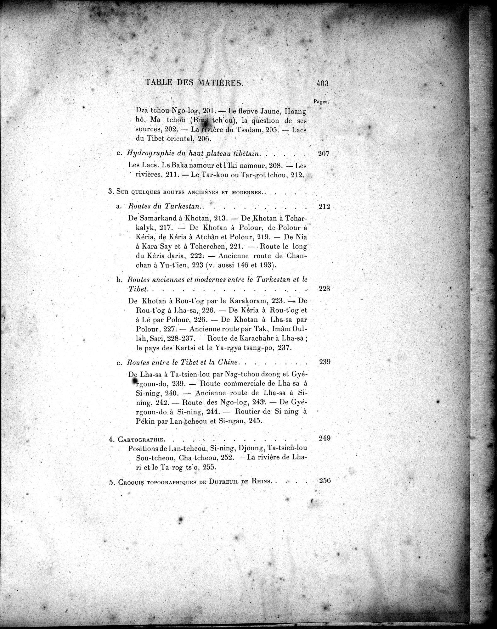 Mission Scientifique dans la Haute Asie 1890-1895 : vol.3 / 423 ページ（白黒高解像度画像）