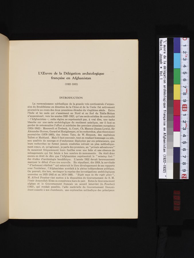 L'Œuvre de la Délégation Archéologique Française en Afghanistan (1922-1932) : vol.1 / Page 11 (Color Image)