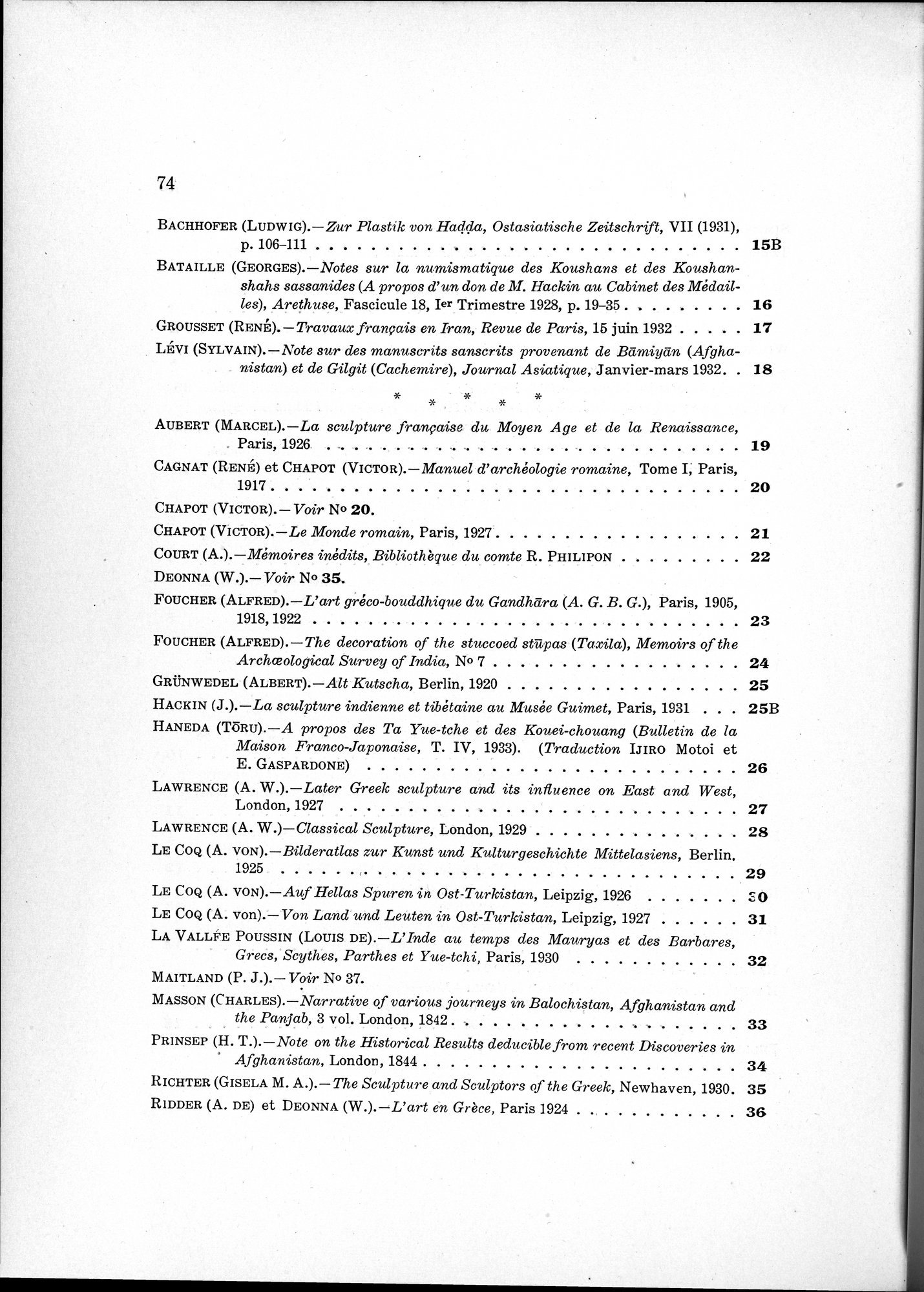 L'Œuvre de la Délégation Archéologique Française en Afghanistan (1922-1932) : vol.1 / 84 ページ（白黒高解像度画像）