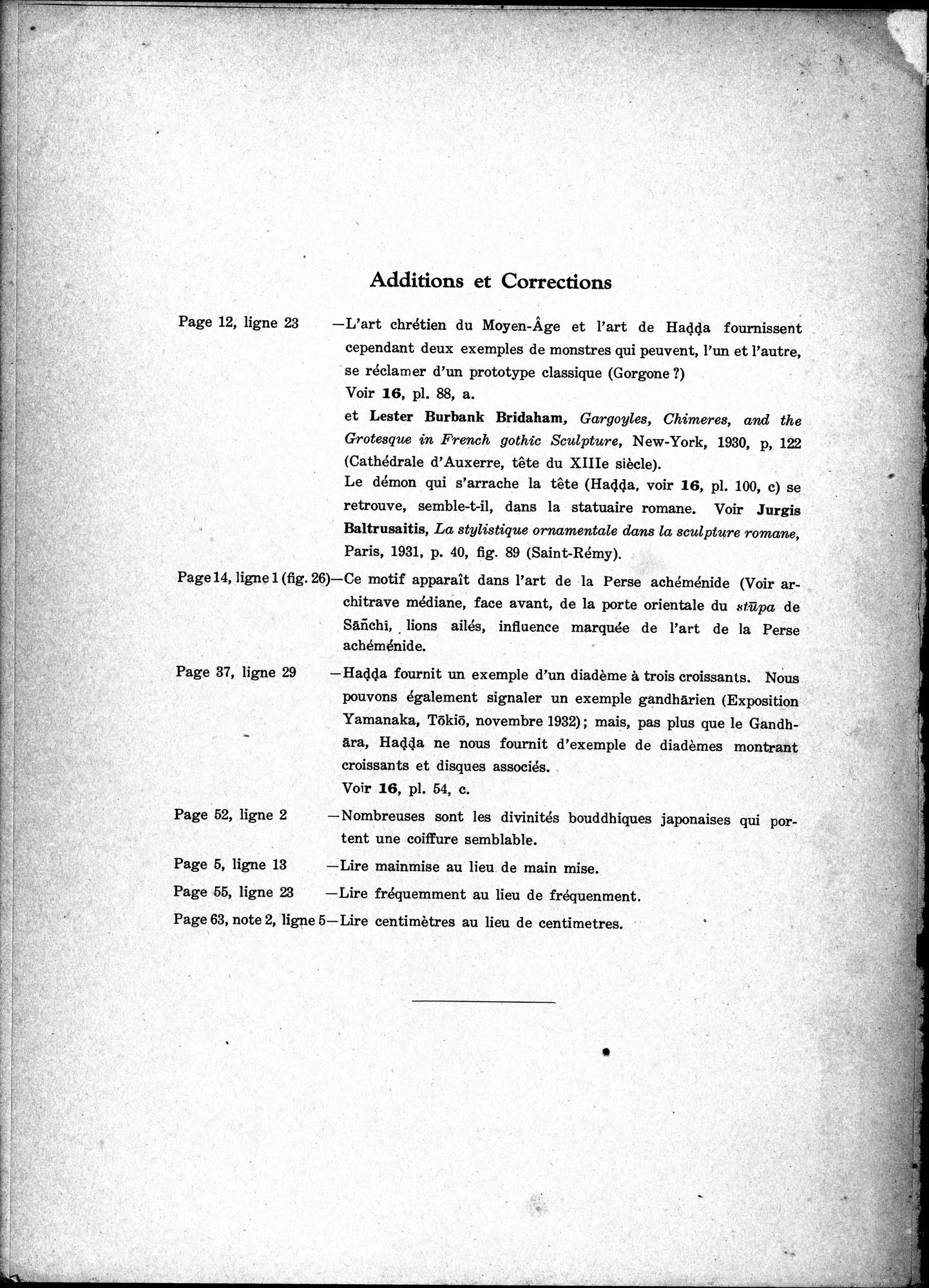 L'Œuvre de la Délégation Archéologique Française en Afghanistan (1922-1932) : vol.1 / 190 ページ（白黒高解像度画像）