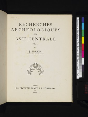 Recherches Archéologiques en Asie Centrale (1931) : vol.1 : Page 9