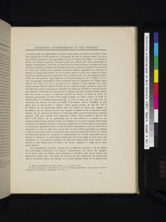 Recherches Archéologiques en Asie Centrale (1931) : vol.1 / 31 ページ（カラー画像）