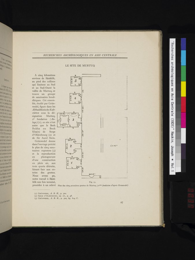Recherches Archéologiques en Asie Centrale (1931) : vol.1 / Page 37 (Color Image)